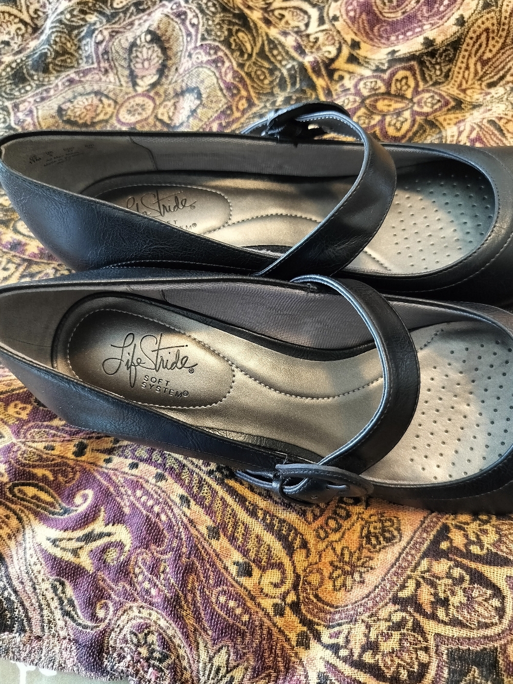Life Stride Women's 11 Rozz Black Mary Jane Comfort Heels - Picture 2 of 9